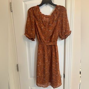 Perfect Fall sheer Orange dress